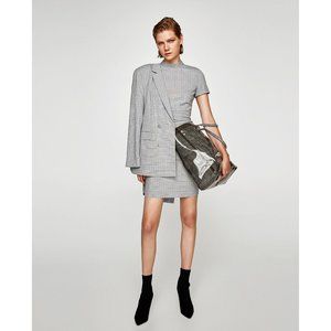 ZARA Plaid Draped Mini Dress